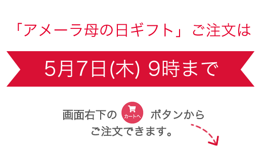アメーラ母の日ギフトご注文は5月7日(木) 9時まで